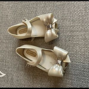 Mini Melissa toddler girl shoes gold